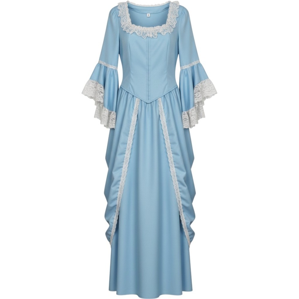 Marie Antoinette Blue Rococo Ball Gown Dress Small I-Youth Victorian Costume